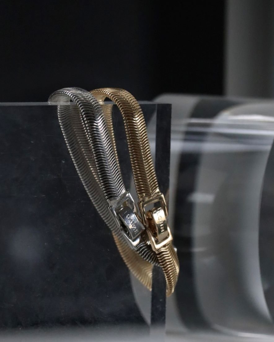 Flat Snake Belt Bracelet<br>(GD/SV)
