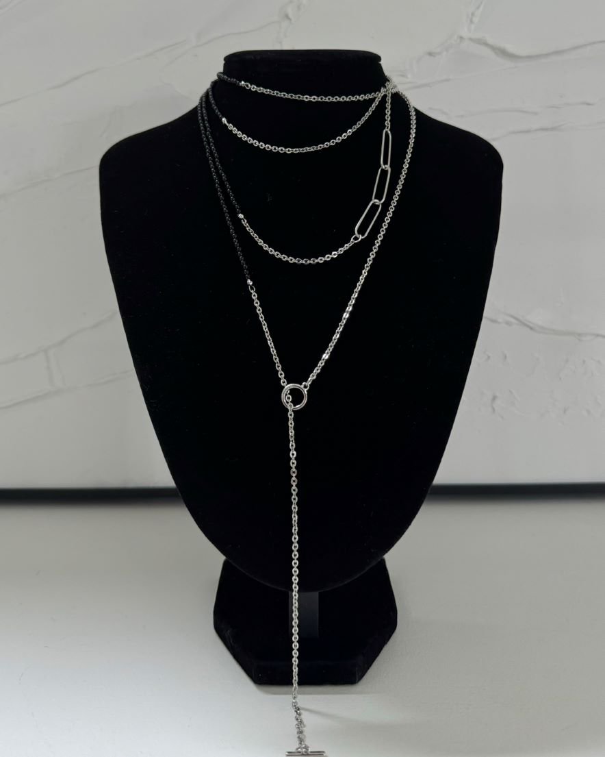 <font color="red">40%OFF</font> Long Mix Chain Pearl<br>Multi Way Necklace<br>(GD/SV)
