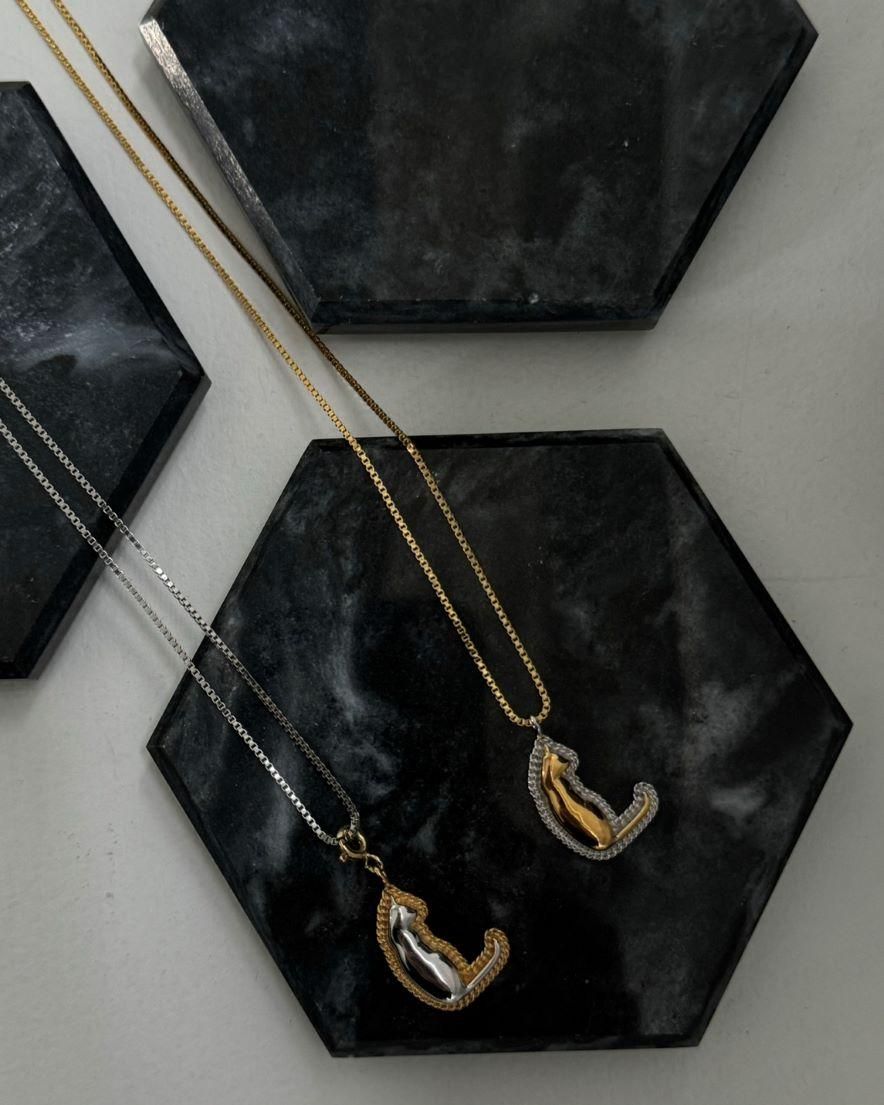 Cat Snake Chain Necklace<br>(GD/SV)