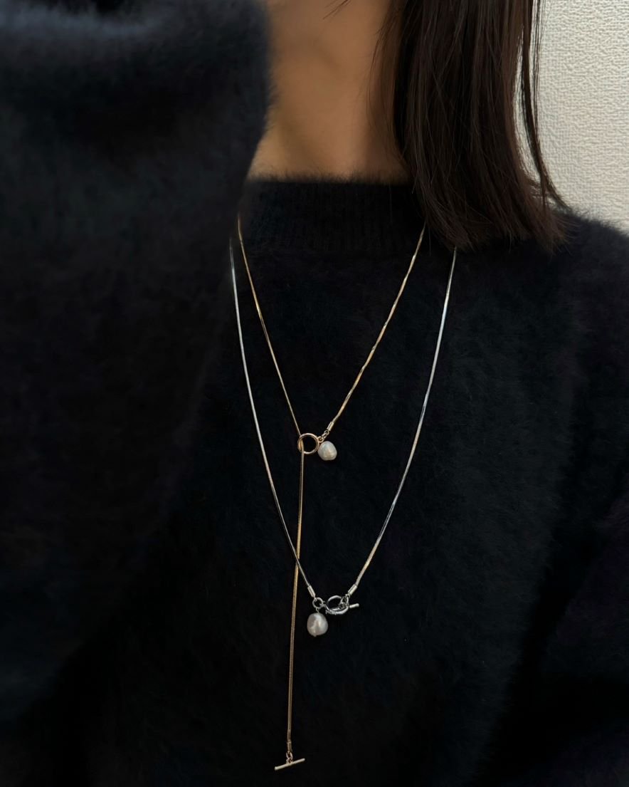 1 Pearl Snake Chain Necklace(GD/SV) - LOHME ONLINE STORE