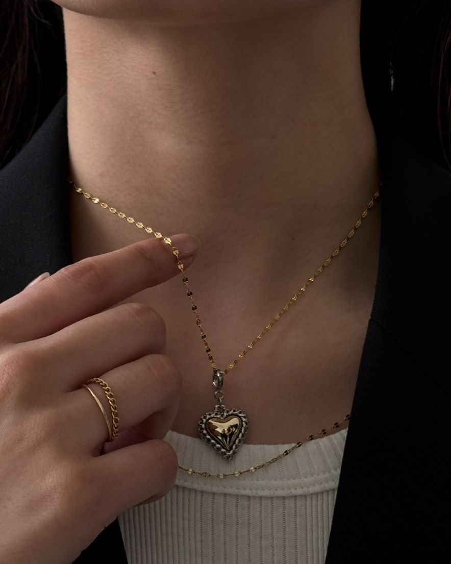 Heart SKIN Design Chain<br>Necklace14KGF(GD)