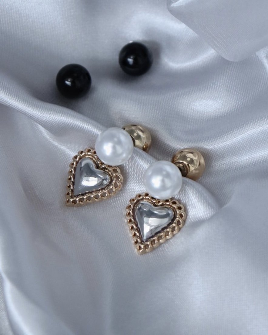 <font color="red">30%OFF</font>Mix Pearl Pierce Heart set<br>(GD/SV)