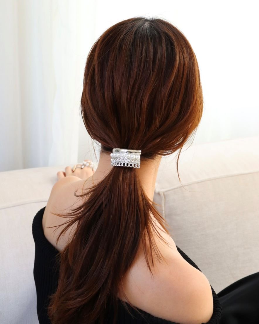 Bijoux Pearl Chain Hair Cuff<br>(GD/SV)