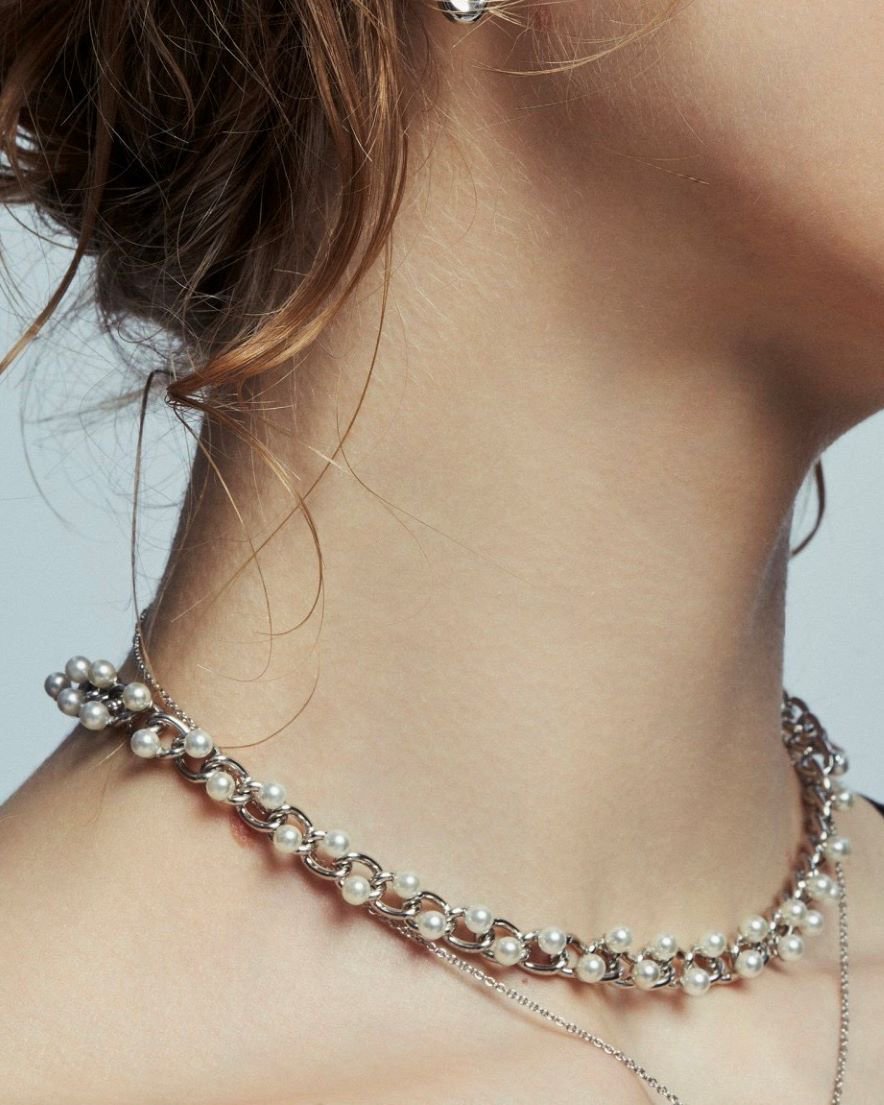 Moderate Pearl on Chain<br> Necklace or Bracelet(GD/SV)