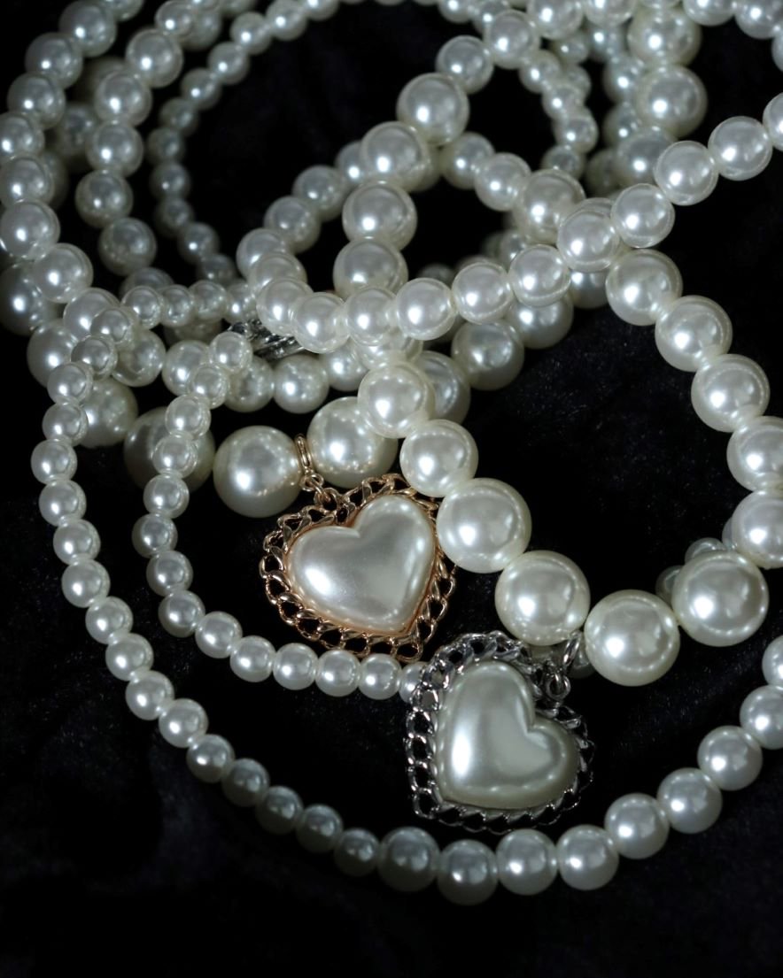 <font color="red">10%OFF</font> Impact Pearl Heart Chain <br>Double-layered Pearl Necklace(GD/SV)