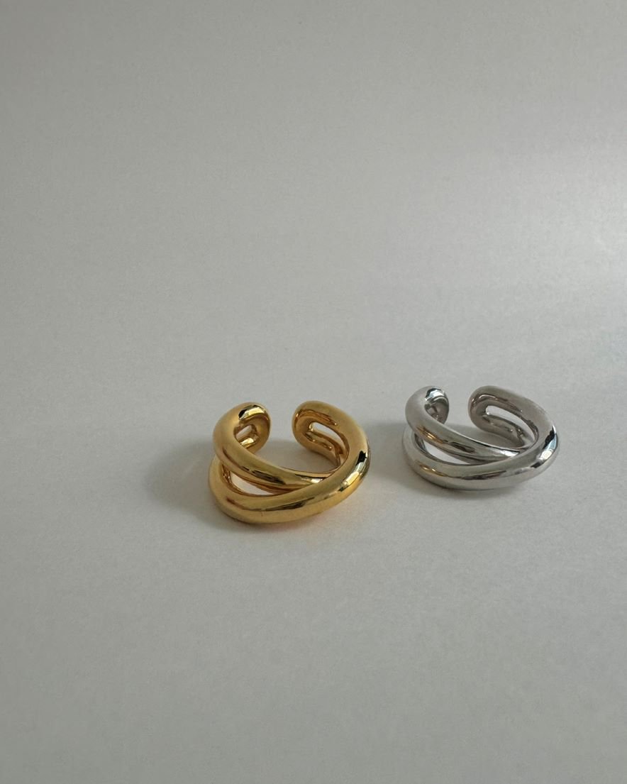 Two Strand Cross Ear Cuff<br>SV925(GD/SV)