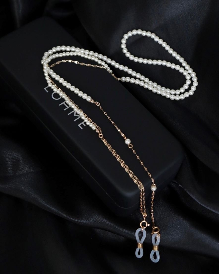 Pearl Design Chain Glass Cord<br>(GD/SV)