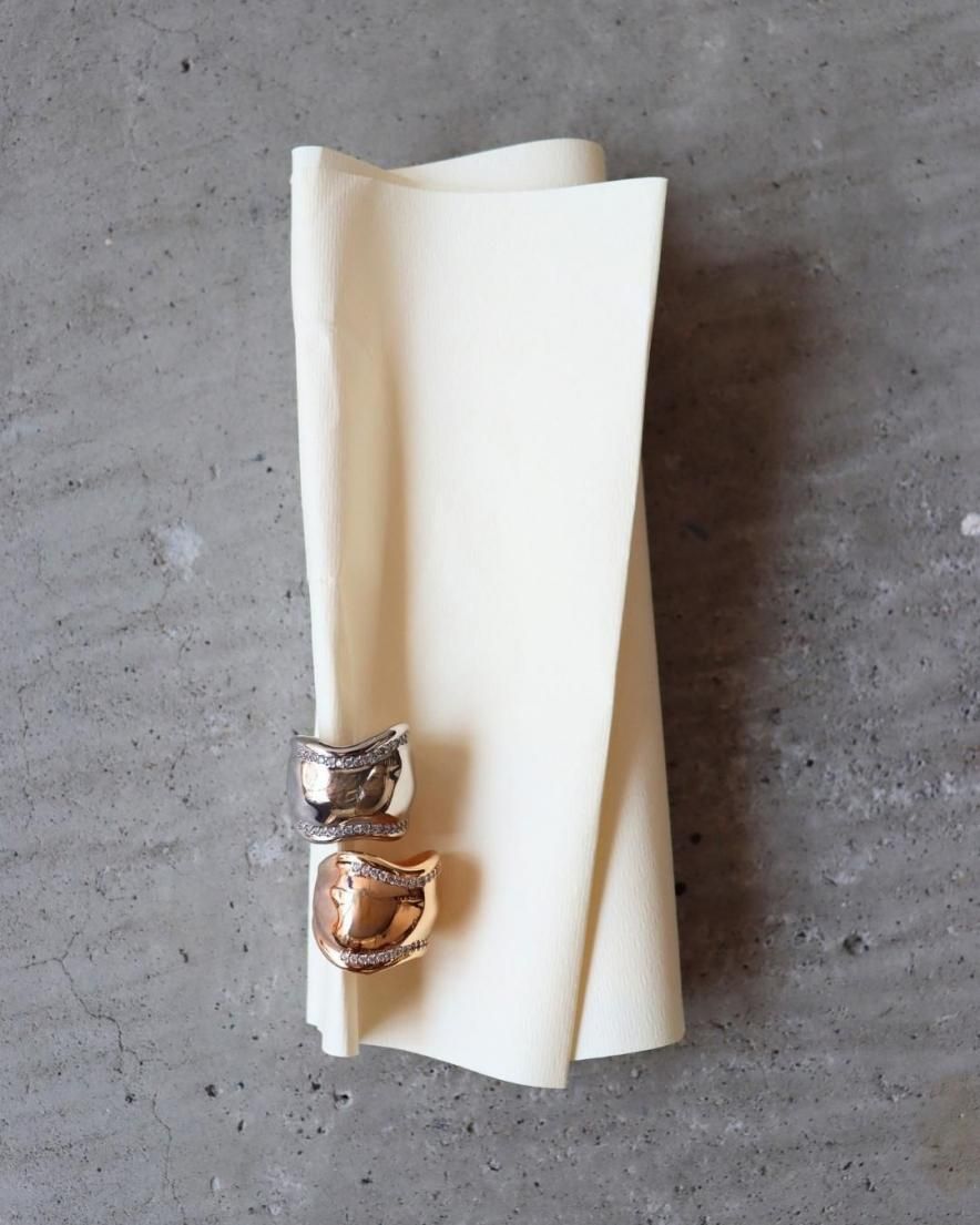 Traced Bijoux Sculpt Ring SV925<br>(GD/SV)