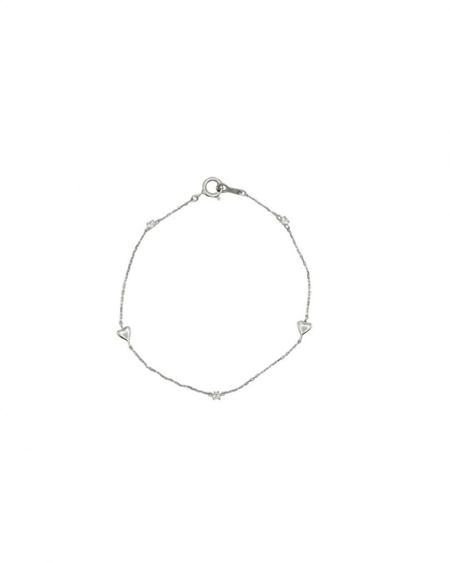 (ͽ)Petite Heart Station Bracelet sv925<br>(GD/SV)