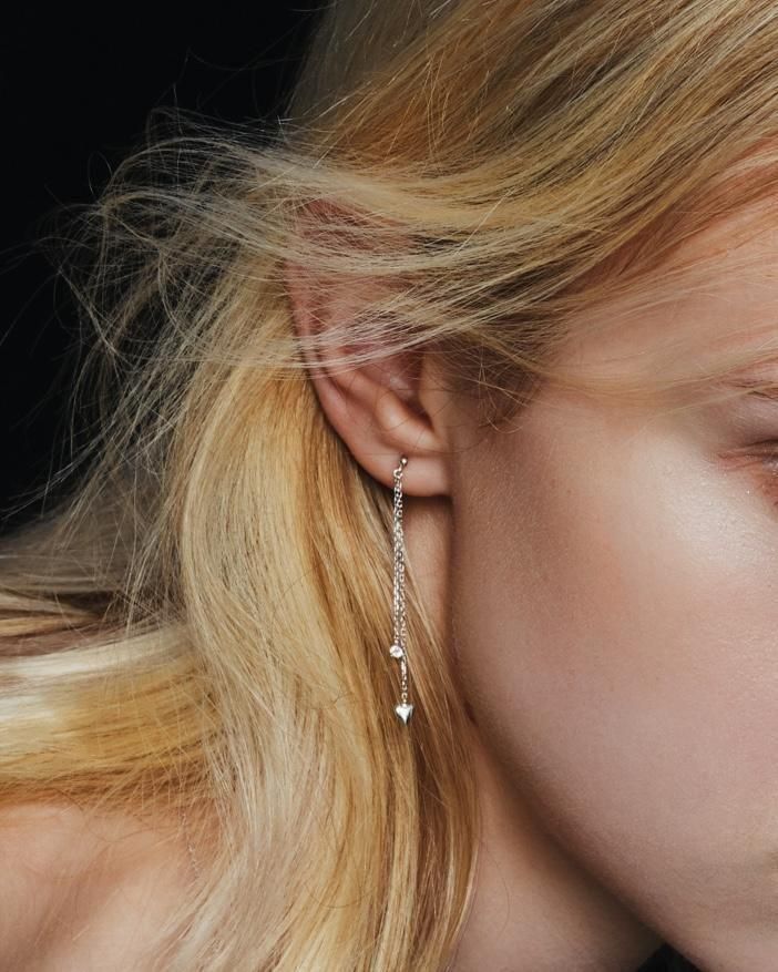 (ͽ)Petite Heart Station Pierce sv925<br>(GD/SV)