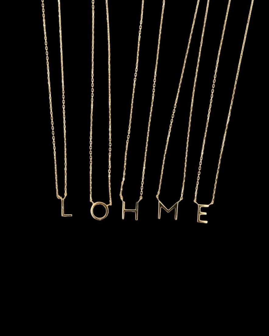 ()LOHME Bold Initial Necklace K10<br>(GD/SV)