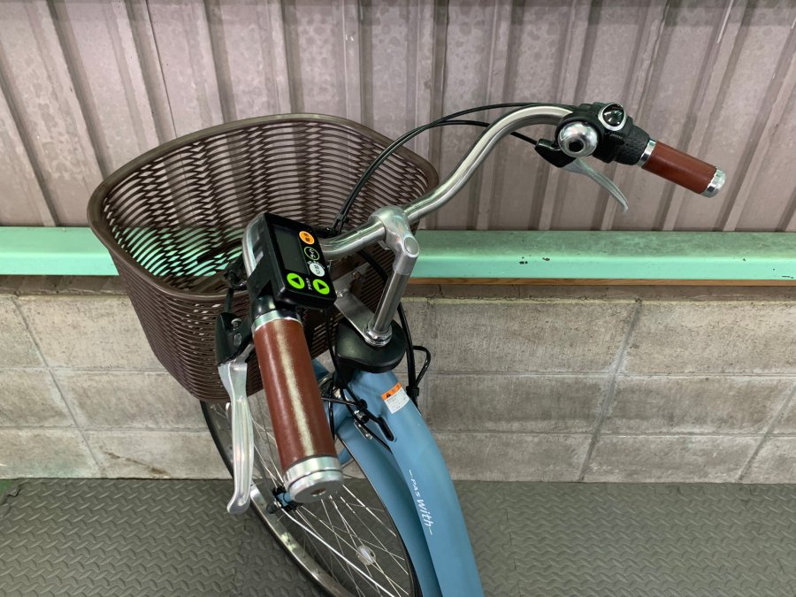 電動自転車 ヤマハ PAS With 26インチ 水色 12.3ah 2017年頃 前後タイヤ新品 №4062 - 国産・中古電動自転車の販売なら  MIZOCOOL（ミゾクール）