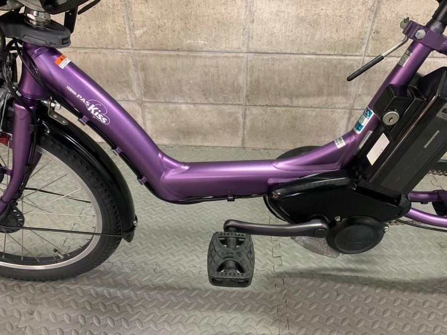 K2395 電動自転車ヤマハ パスキス 子供乗せ 20インチ 送料無料 パープル SOLD OUT】電動自転車 ヤマハ PAS Kiss 20インチ 子供乗せ 紫 大