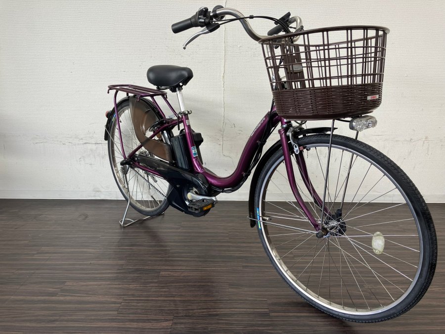 電動自転車 ヤマハ PAS Natura 26インチ パープル 8.7ah 2014年頃 前後タイヤ新品 №3023 - 国産・中古電動自転車の販売なら  MIZOCOOL（ミゾクール）