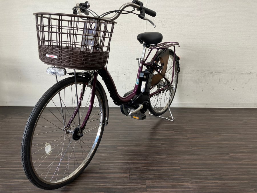 電動自転車 ヤマハ PAS Natura 26インチ パープル 8.7ah 2014年頃 前後タイヤ新品 №3023 - 国産・中古電動自転車の販売なら  MIZOCOOL（ミゾクール）