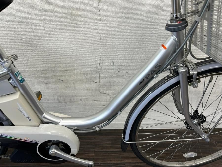 横浜在庫）電動自転車 ヤマハ PASリチウム シルバー 26インチ No