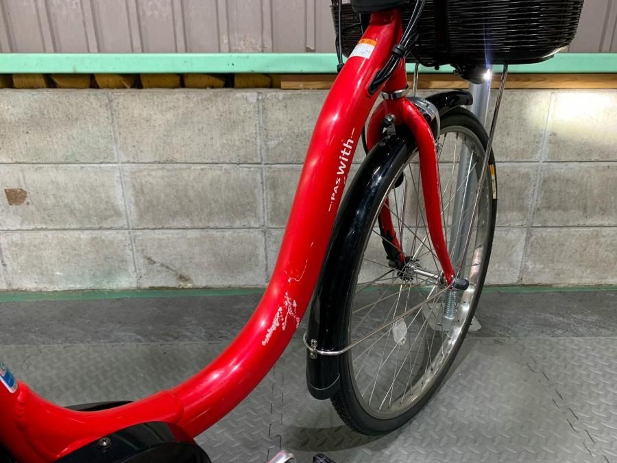 神戸在庫）電動自転車 ヤマハ PAS With パスウィズ 赤 24インチ