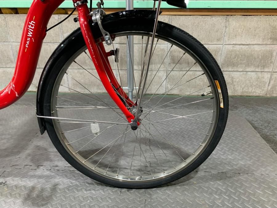 神戸在庫）電動自転車 ヤマハ PAS With パスウィズ 赤 24インチ