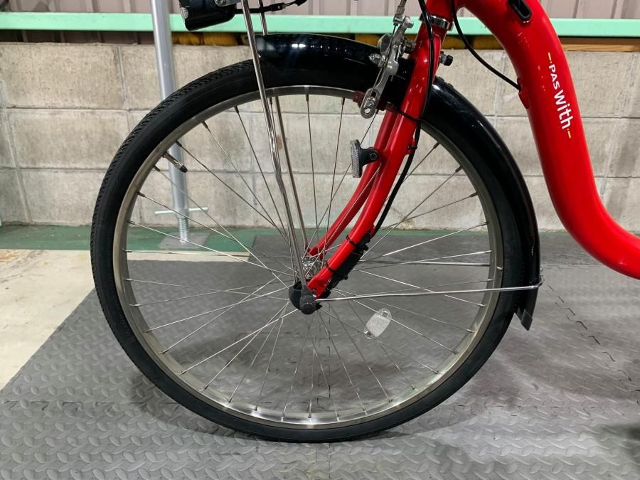 神戸在庫）電動自転車 ヤマハ PAS With パスウィズ 赤 24インチ