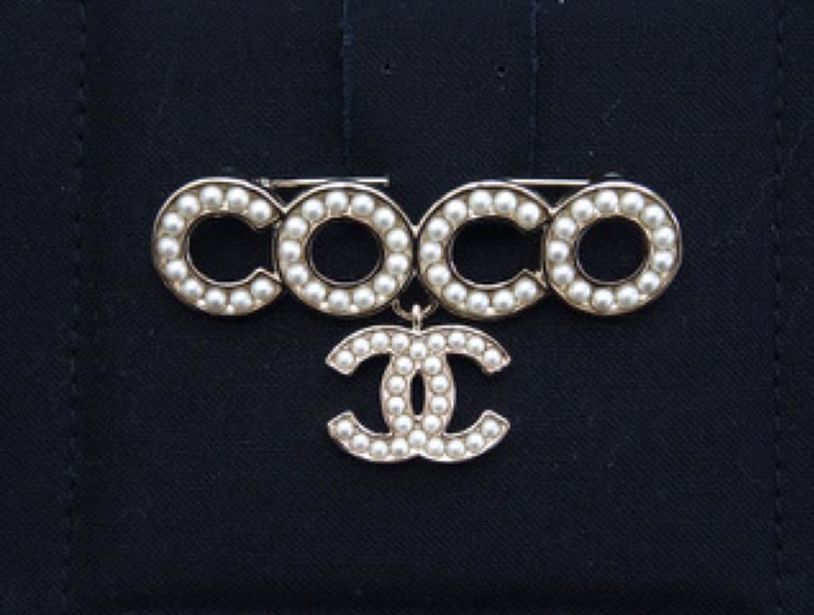 Used 展示品】シャネル CHANEL ブローチ ラインパール 真珠 COCO CC 