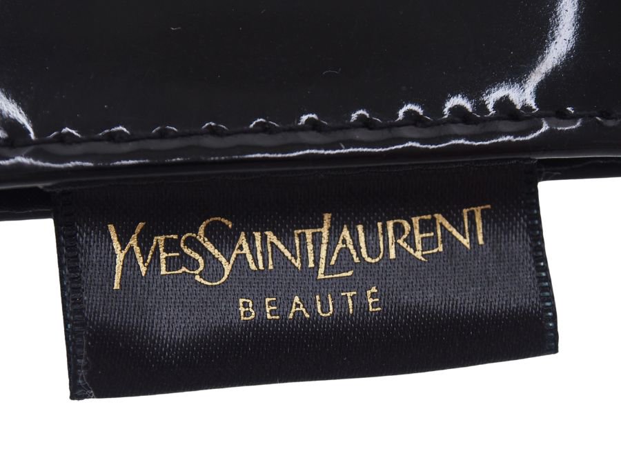 【Used 開封品】イヴ サンローラン YVES SANT LAURENT ノベルティ コンパクトミラー 鏡 YSLロゴ 片面ミラー 金属製 ゴールド  モンドリアンルック ケース BEAUTE - ブランドジャックリスト