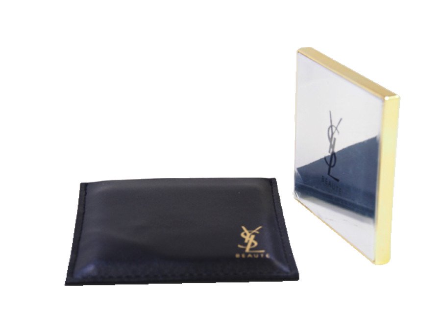 Used 展示品】イブサンローラン YSL ノベルティ 鏡 両面ミラー BEAUTE 収納ケース付 金 ゴールド - ブランドジャックリスト