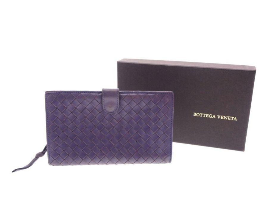 逸品】 ボッテガヴェネタ BOTTEGA VENETA 長財布 紫 パープル