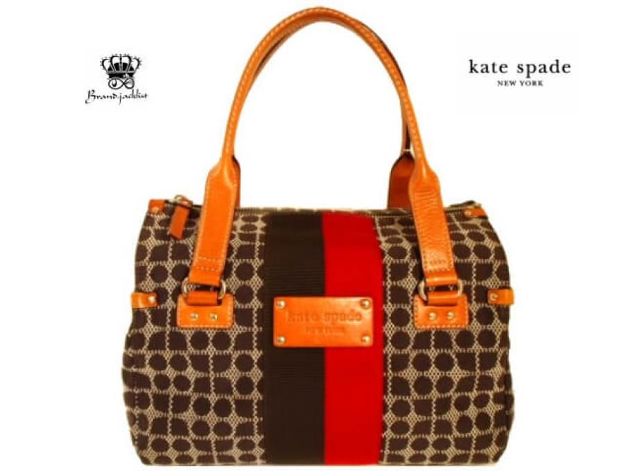 【Used 通常品】ケイトスペード kate spade ハンドバッグ ミニボストン ウール レザー ブラウン/レッド - ブランドジャックリスト