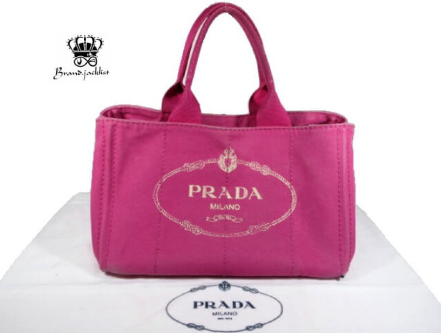 ☆美品☆ PRADA プラダ CANAPA カナパ フーシャ ピンク Mサイズ www