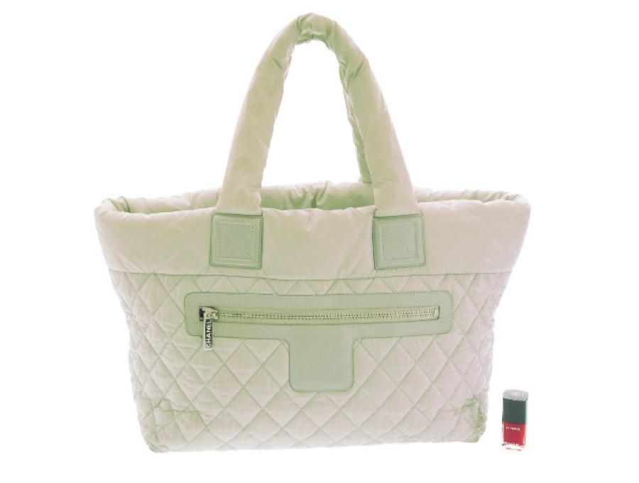 【Used 通常品】シャネル CHANEL ココ コクーン COCO COCOON トートバッグ MM カーキグレー BIG 2010.12 -  ブランドジャックリスト