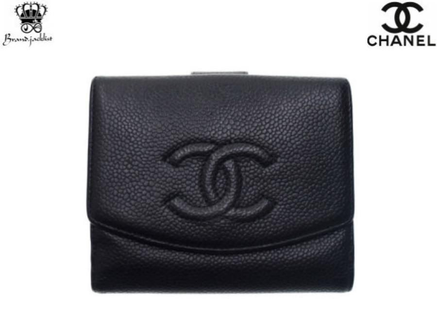 美品　CHANEL ココマーク　ダブルホック　折財布