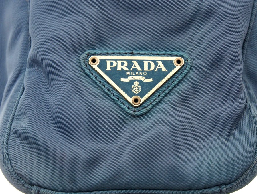 【Used 通常品】プラダ PRADA ブティック トートバッグ ハンドバッグ 透明持ち手 クリア ロゴプレート ネイビーブルー -  ブランドジャックリスト