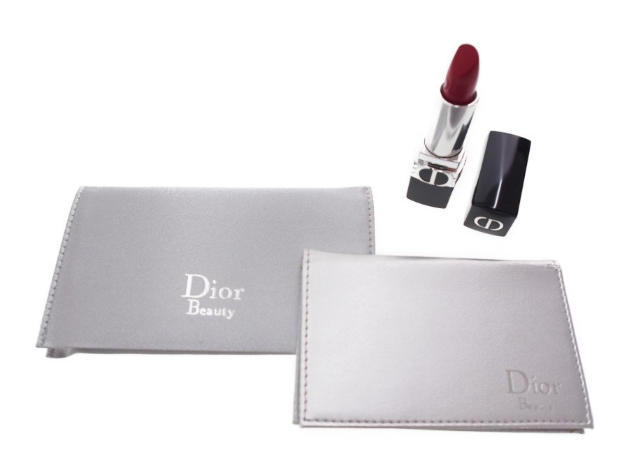 Used 未使用】クリスチャンディオール Dior ノベルティ ディオールビューティー 携帯用ミラー 鏡 ポケット付き 収納カバー シルバー  Beauty - ブランドジャックリスト