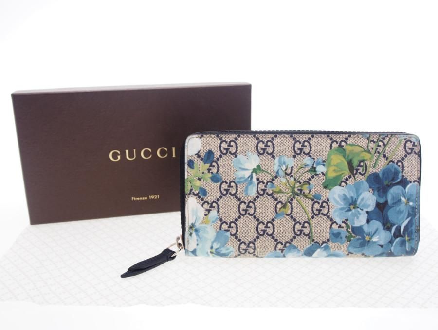 Used 極上品】グッチ GUCCI GGブルームス GGスプリーム 長財布 