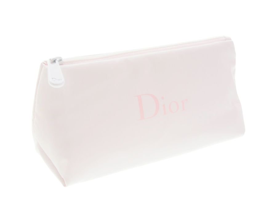 【New 新品】クリスチャンディオール Dior ノベルティ 2021 コスメポーチ 船底型 Parfums Dior BEAUTE フルーフィー  ホワイト ピンクロゴ - ブランドジャックリスト