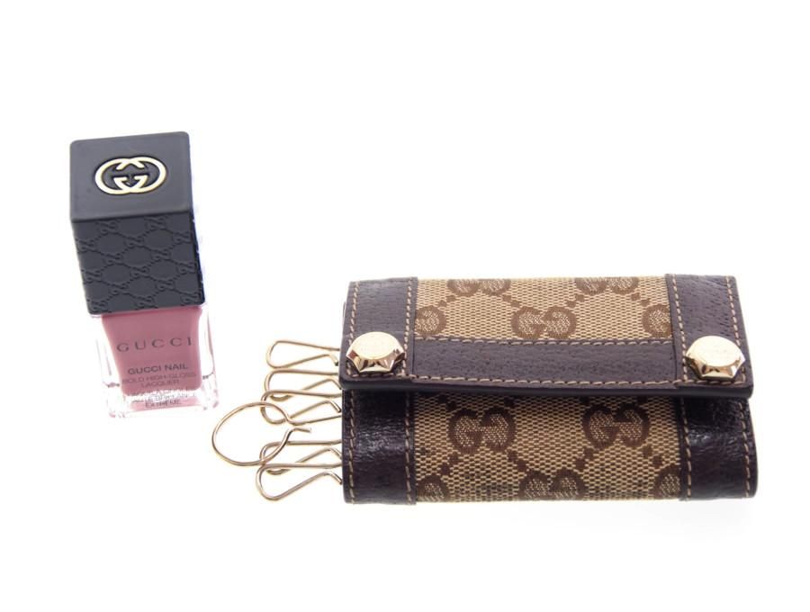 Used 美品】グッチ GUCCI 6連キーケース キーホルダー GGキャンバス GG ...