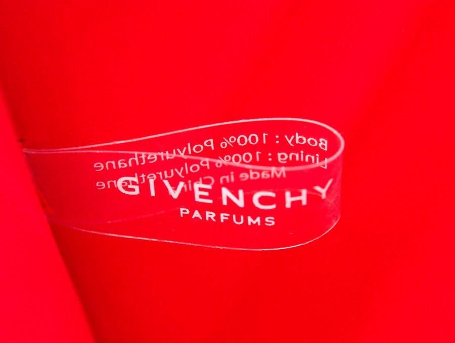 【Used 未使用】ジバンシィ GIVENCHY ノベルティ ジオメトリックポーチ ファスナー開閉 ジバンシィパフューム PARFUMS 赤 レッド  - ブランドジャックリスト