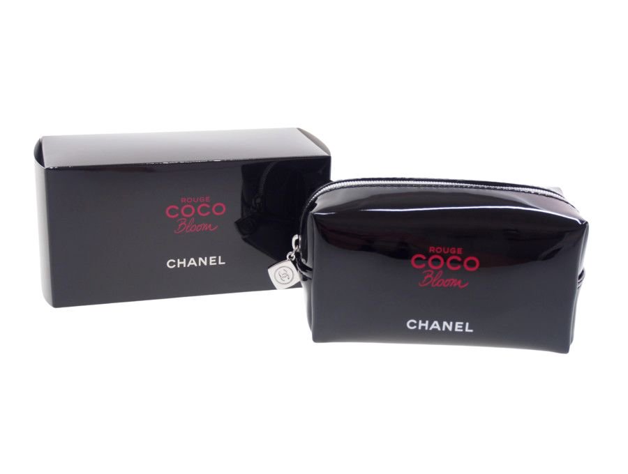 【New 新品】シャネル CHANEL ノベルティ コスメポーチ 化粧ポーチ 2021 MAKEUP ルージュ ココ ブルーム ROUGE COCO  Bloom エナメル 黒 - ブランドジャックリスト