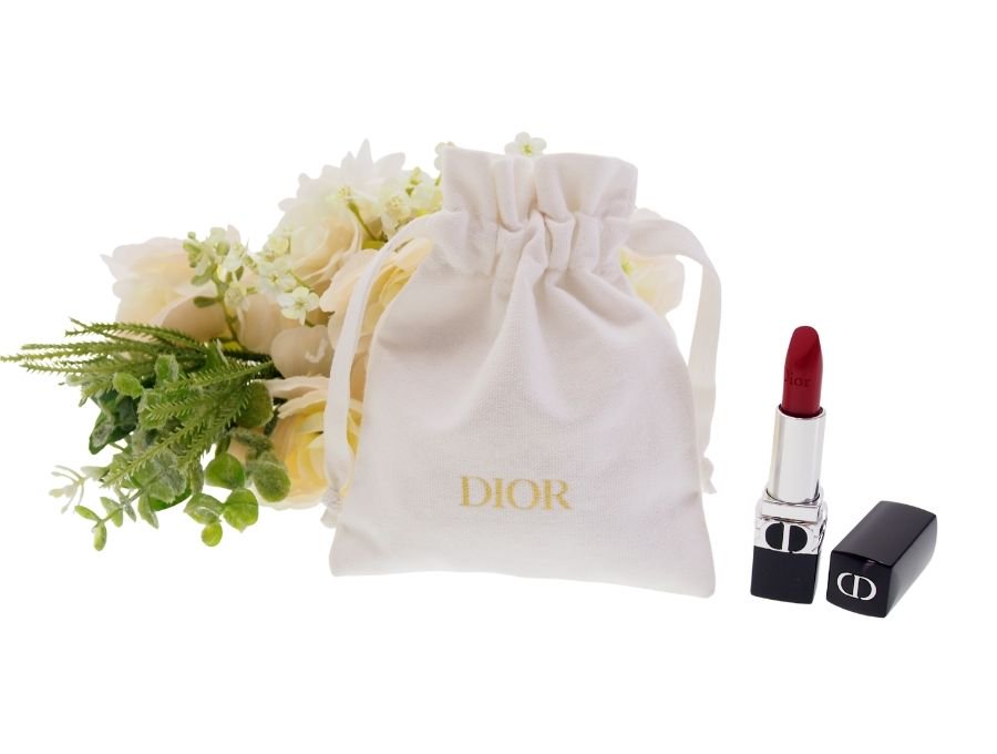 【Used 展示品】 クリスチャンディオール Dior ノベルティ 巾着ポーチ 布製フラット巾着 ホワイト ディオールビューティー -  ブランドジャックリスト