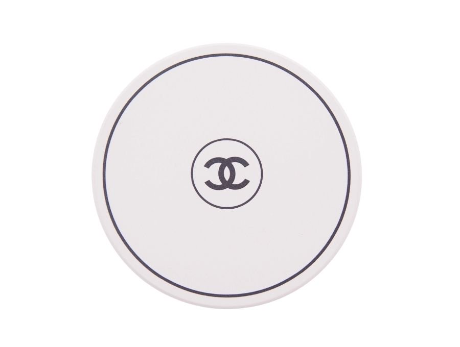 【New 新品】シャネル CHANEL ノベルティ ラウンドコースター 丸型 ココマーク COCO Round coaster ホワイト 陶器 コルク の商品画像