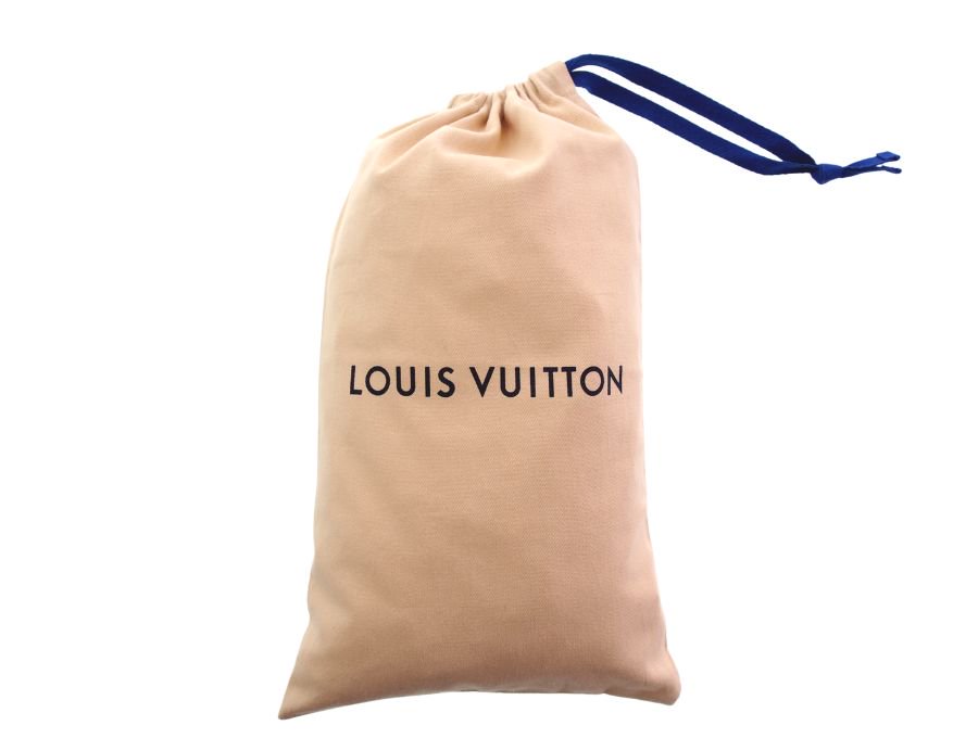 【Used 未使用】ルイヴィトン LOUIS VUITTON 保存袋 シューズポーチ 巾着ポーチ 靴入れ袋 新型 縦長 コットン100％ ベージュ 青紐の商品画像