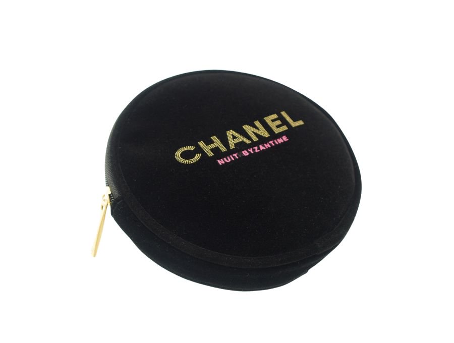 通販新品 美品 CHANELコスメポーチ 黒 丸型 | polisa-click.co.il