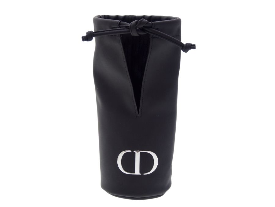 【Used 展示品】クリスチャンディオール Dior BEAUTE ボトルケース ボトルホルダー 筒型巾着 マイボトル 水筒カバー 耐水 ブラック CDシルバーロゴの商品画像