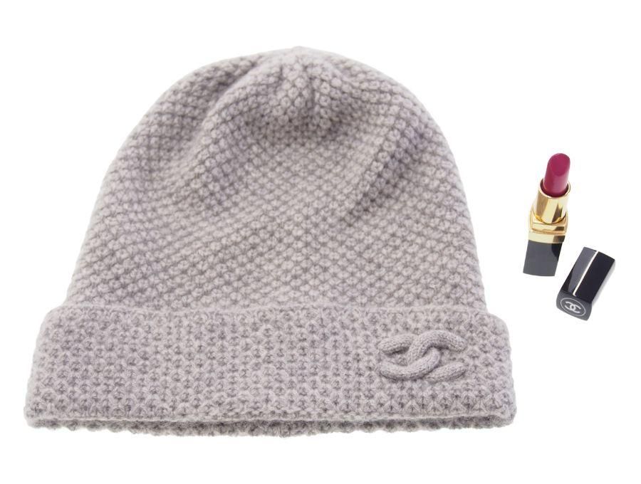 CHANEL Beanie シャネル ビーニー ニットキャップ ニット帽 帽子 ロゴ ココマーク 切替 カシミヤ混 シルク混 ブラック×ネイビー【221207】【新古品】【me04】