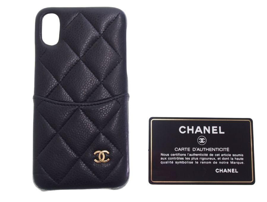 Used 美品】シャネル CHANEL スマホケース iPhone X XS 5.8インチ 