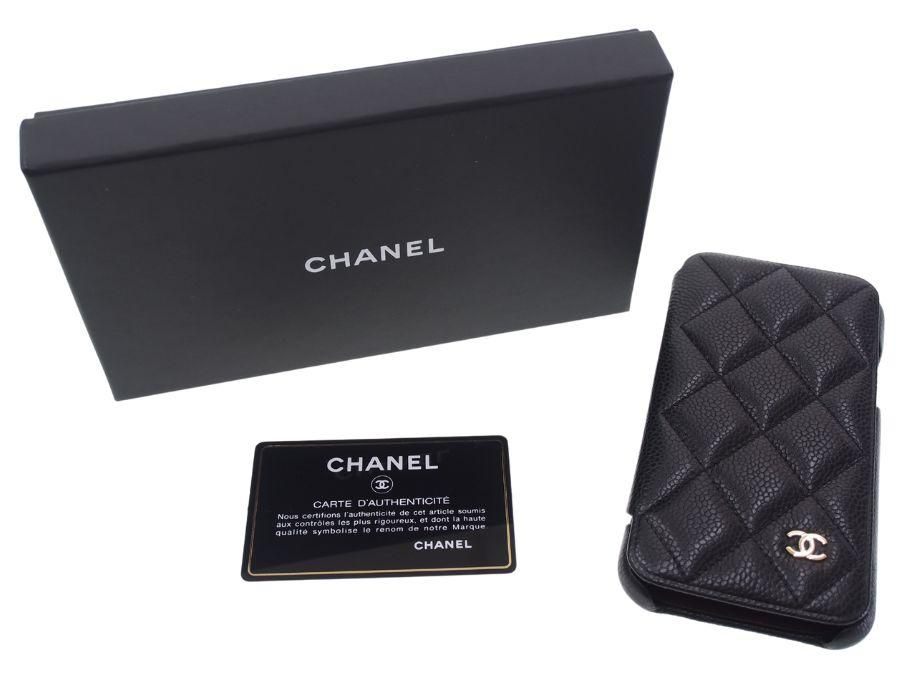 Used 極上品】シャネル CHANEL スマホケース iPhone X XS 手帳型