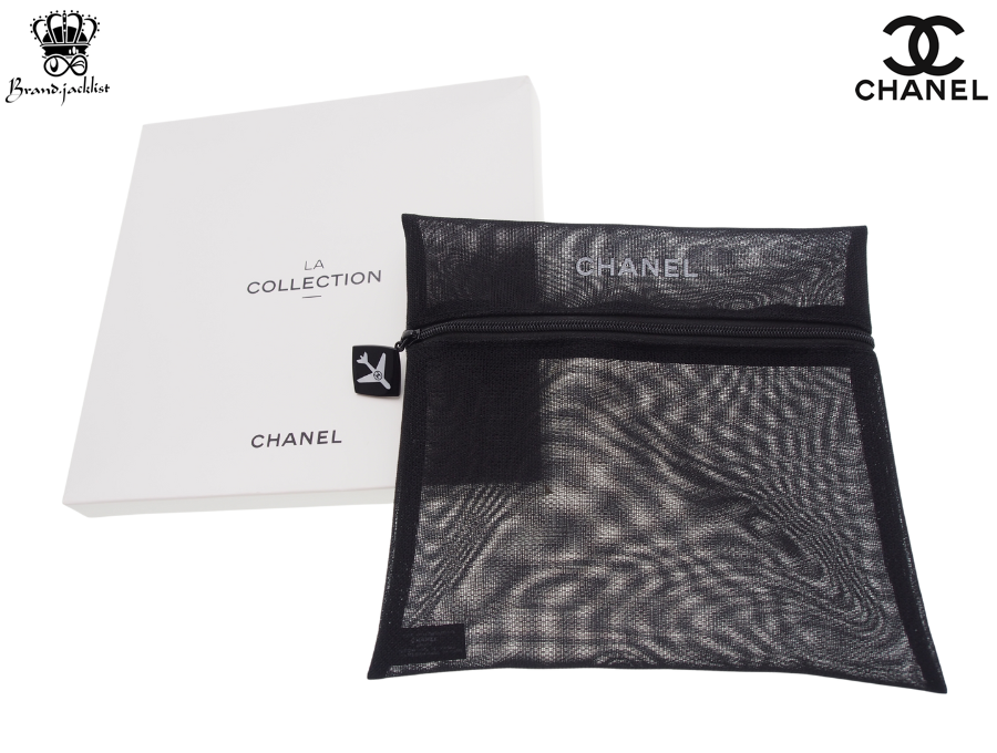 シャネル ノベルティ コスメポーチ フラット メッシュ エアライン ブラック CHANEL【New 新品】 - ブランドジャックリスト