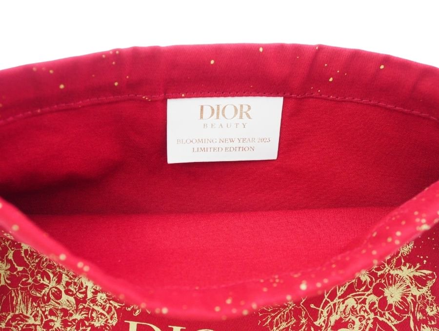 【New 新品】 クリスチャンディオール Dior BEAUTE 巾着ポーチ ドローストリング BLOOMING NEW YEAR  ブルーミングニューイヤー 2023 限定 星座 レッド - ブランドジャックリスト
