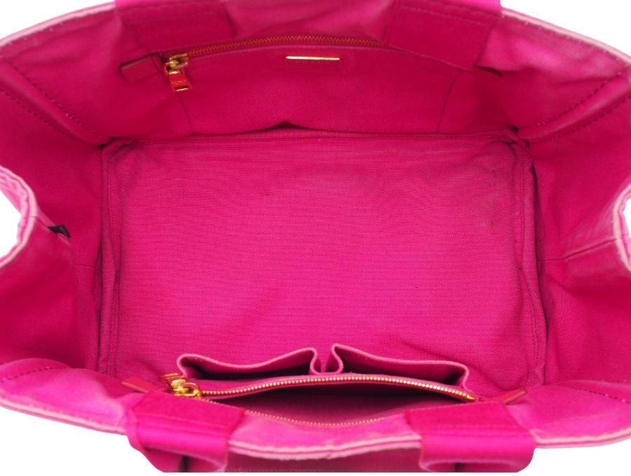 【Used 中古up】プラダ PRADA CANAPA カナパ トートバッグ ハンドバッグ Mサイズ FUXIA フューシャピンク BN1877  ハワイ DFS 2012 ギャランティーカード - ブランドジャックリスト