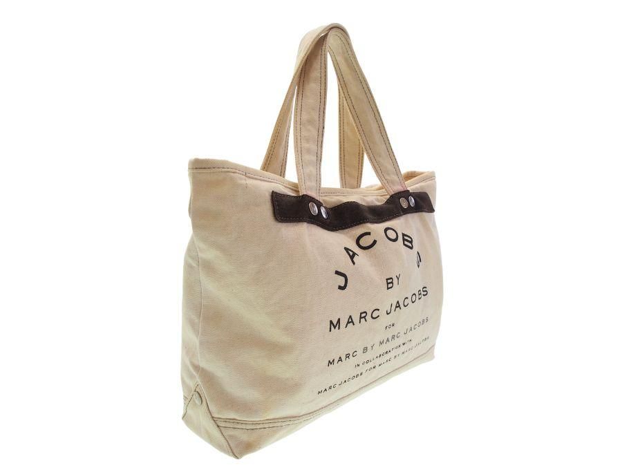 【Used 中古up】マーク バイ マーク ジェイコブス MARC BY MARC JACOBS トートバッグ マークジェイコブス IN  コラボレーション WITH キャンバス&スエード ベージュ - ブランドジャックリスト